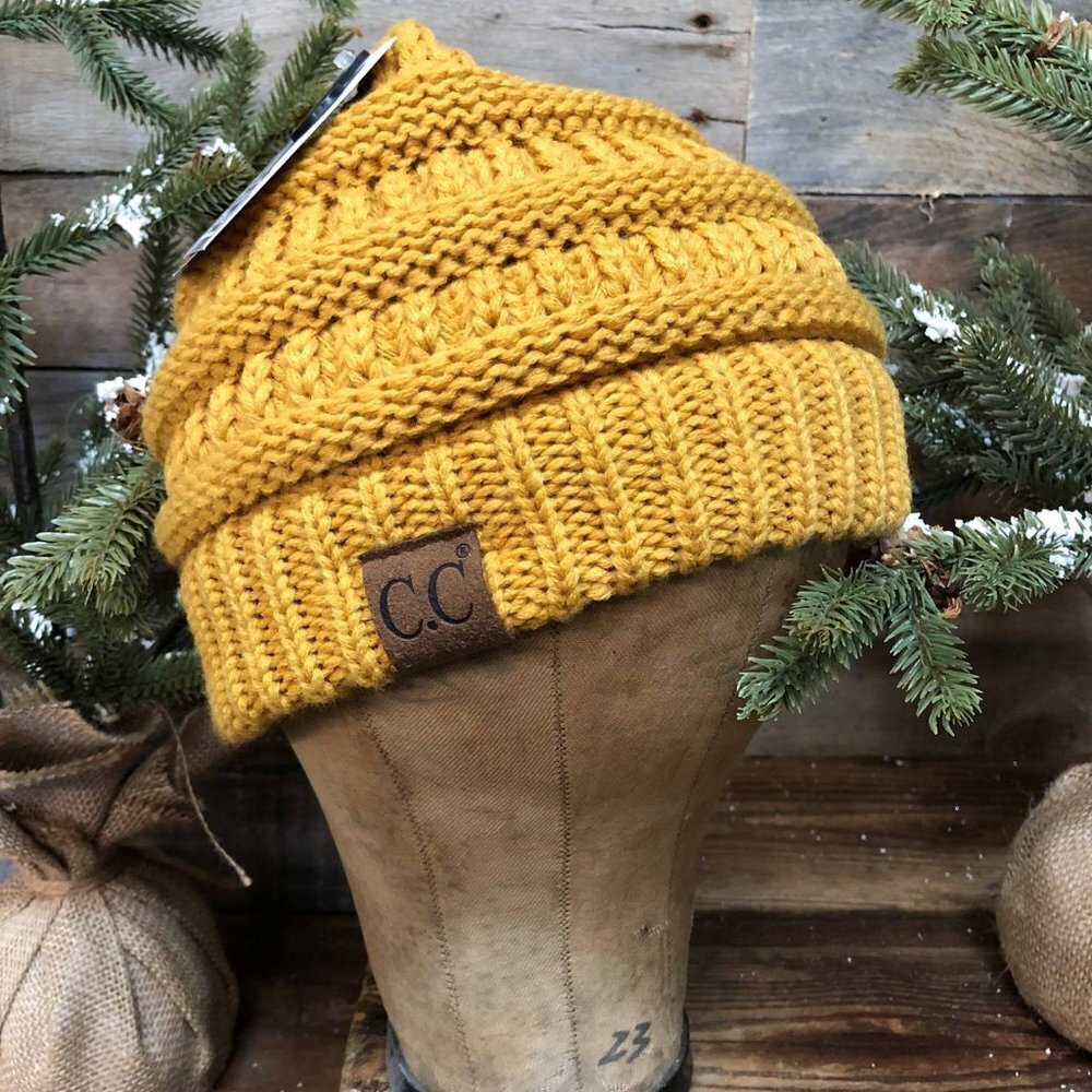 🌟HOST PICK🌟 NWT CC Beanie Tail Mustard Knit Hat | Toboggan | Winter Hat